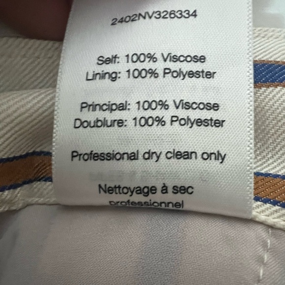 Veronica Beard Twill Grigore Striped Wide-Leg Pants Size 12 - Picture 13 of 16